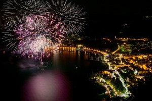 21761843 - fireworks in the bay of garda